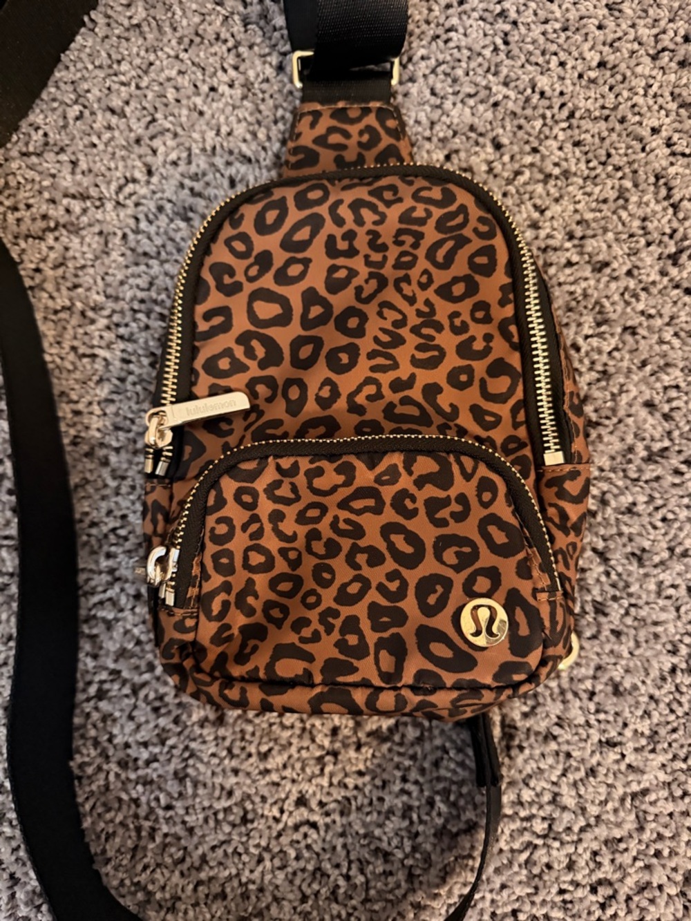 lululemon athletica Leopard Print Crossbody Bag in Brown and Black